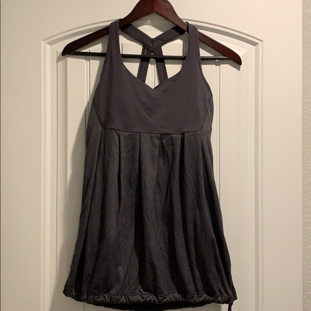 Lululemon Gray Tank Cinched Bottom